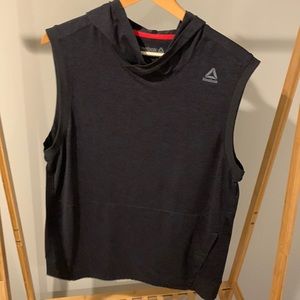 Mens Reebok Sleeveless Hooded Training Jersey Shirt Gray Size Medium